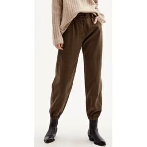 Nili Lotan French Military Pants $345 Cargo Cropped Cotton Brown NWT Size 12